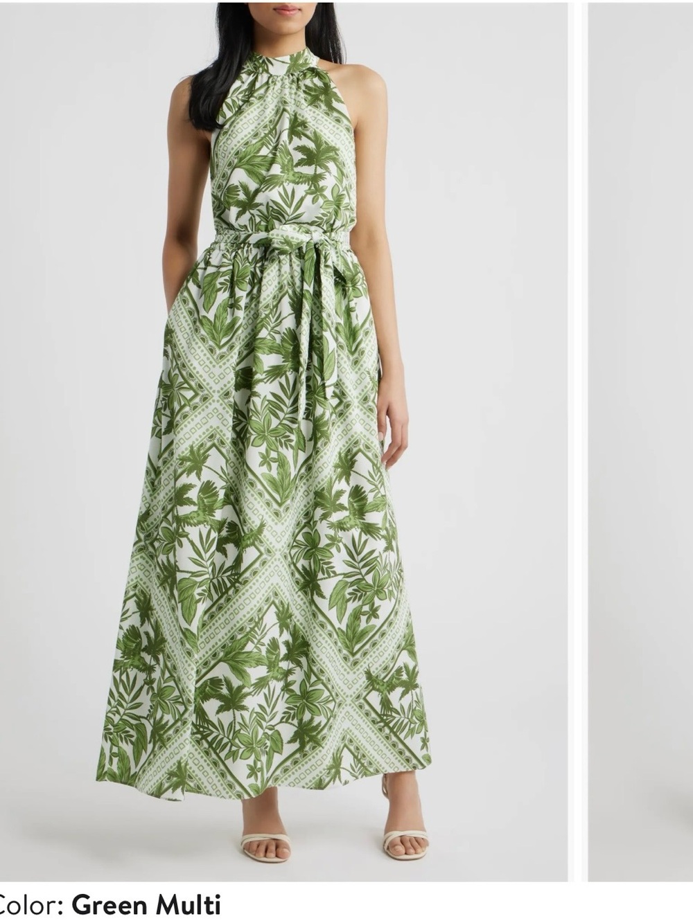Júlia Jordan Sleeveless Tie Belt Maxi Dress
